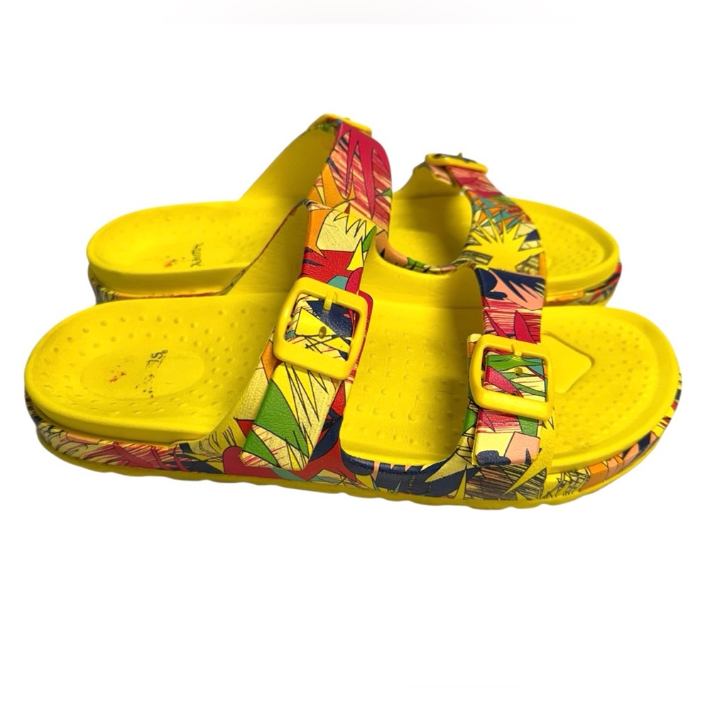 Palms Colorful Two Strap Eva Footbed Sandals Size 10